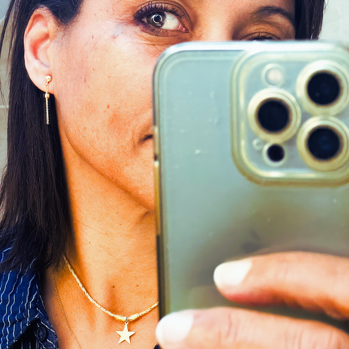 BOUCLES D'OREILLES JASMINE finition or 14k